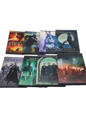 8pc Action/sci-fi DVDs - Matrix, Riddick, King Kong, Resident Evil, Etc